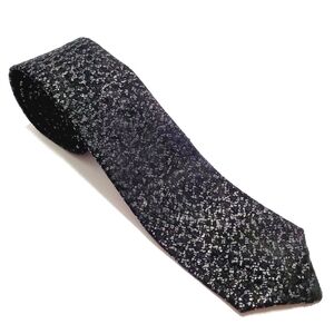 Ambiance Necktie Black Leatherette Fabric Skinny Neck Tie 52x2.25"